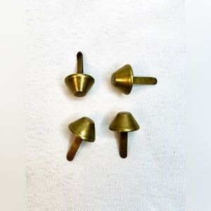 4 Antique Brass Replacement Purse Handbag Feet Nailhead Stud 14mm Fast USA Ship!